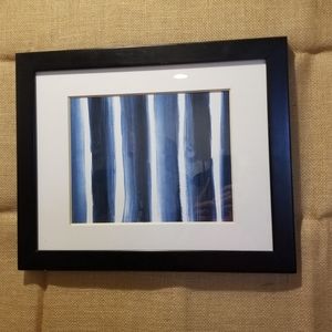 Modern minimalist boho abstract wall art print Blue White Black